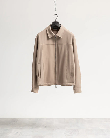 Giacca con zip collo camicia tessuto classico