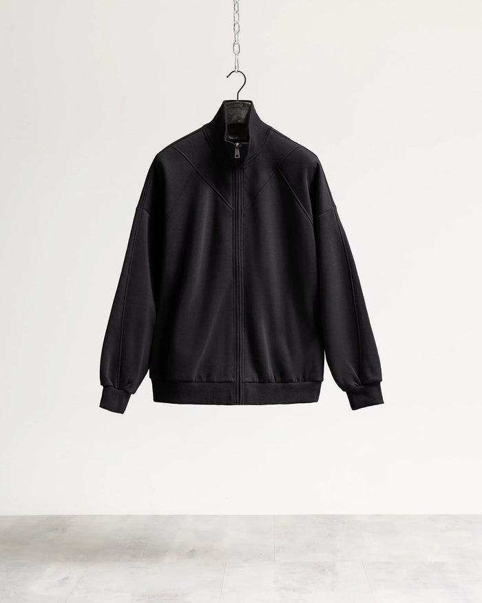 Felpa zip mezzo collo - Nero