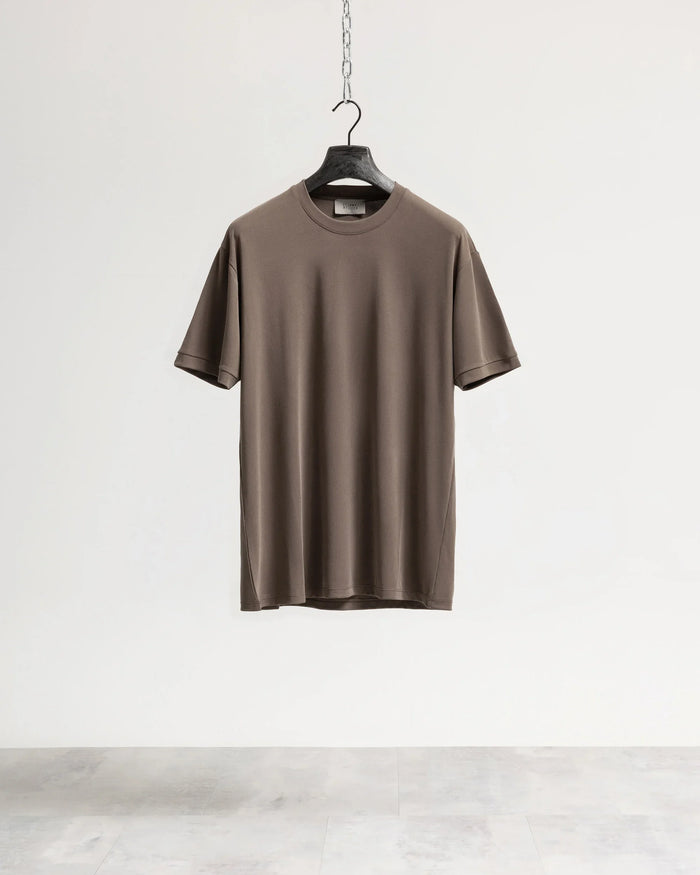 T-shirt costina manica corta - Fango