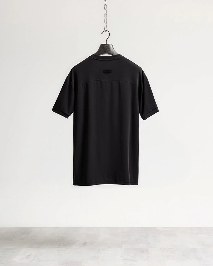 T-shirt costina manica corta - Nero