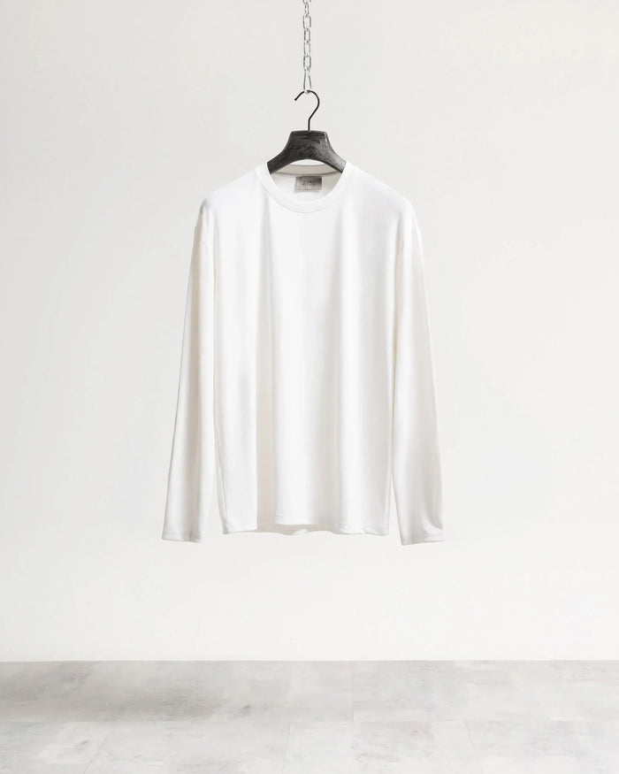 T-shirt costina manica lunga - Panna