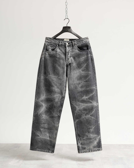 Jeans baggy nero fulmini - Nero