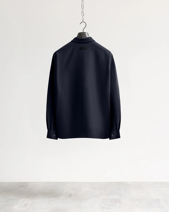 Camicia con tasconi tessuto classico - Blu