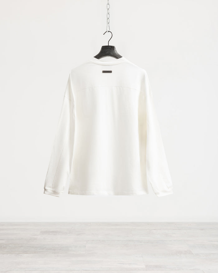 T-shirt longsleeve con polsino oversize - Panna