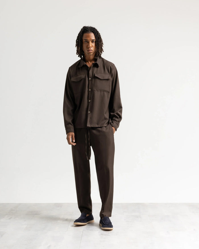 Pantalaccio regular tessuto classico - Moro