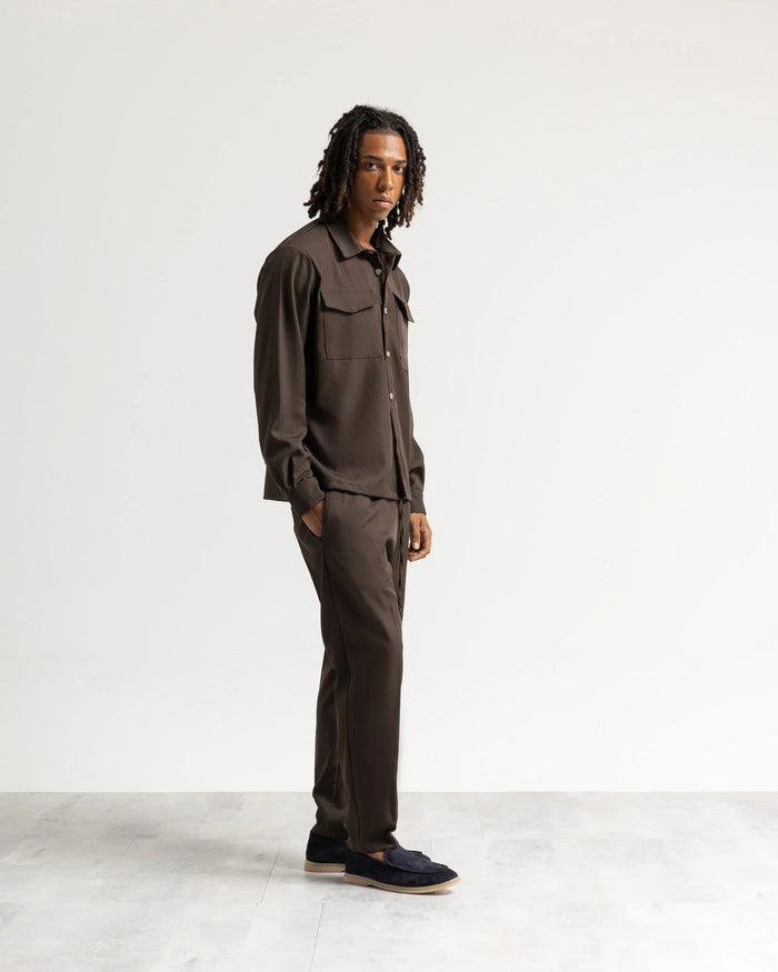 Pantalaccio regular tessuto classico - Moro