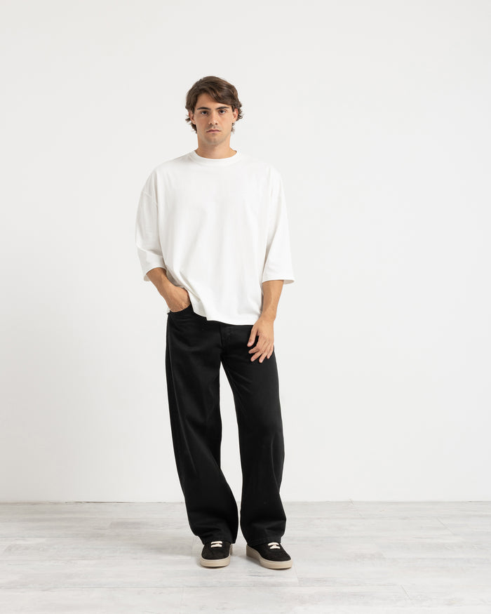 T-shirt manica corta cropped - Panna