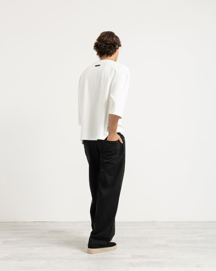 T-shirt manica corta cropped - Panna