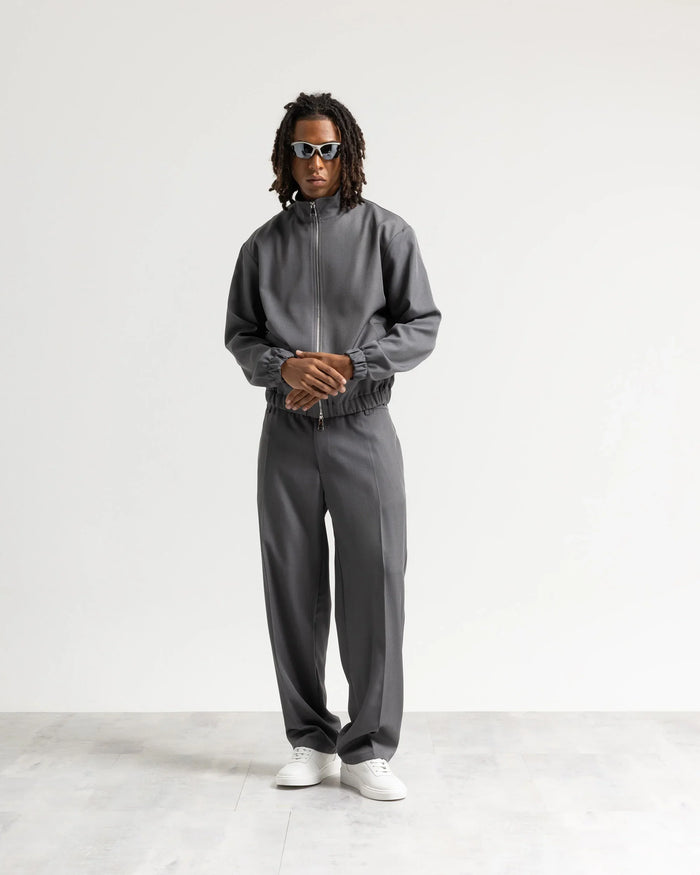 Pantalone fondo ampio tessuto classico - Grigio