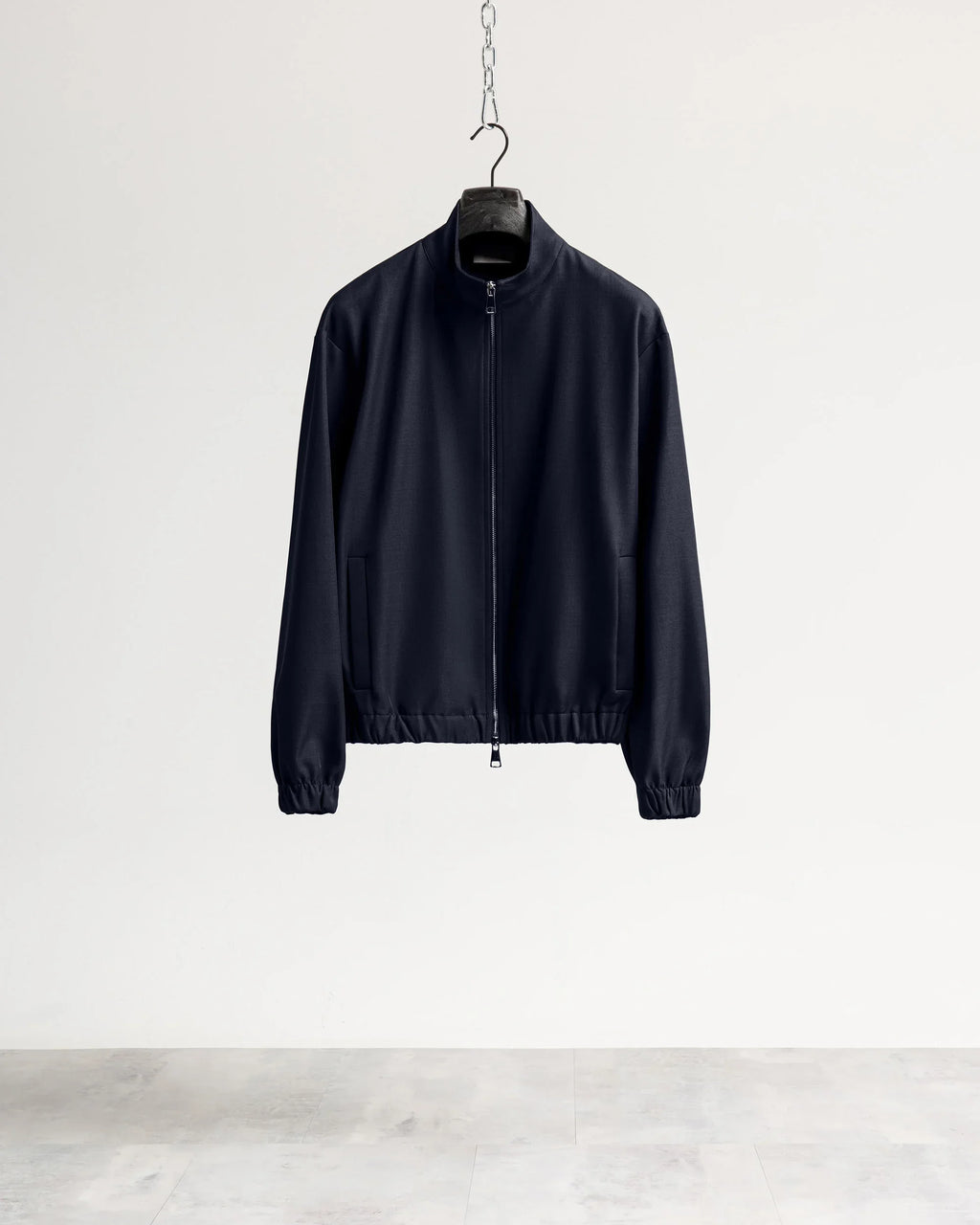 Giacca con zip mezzo collo tessuto classico