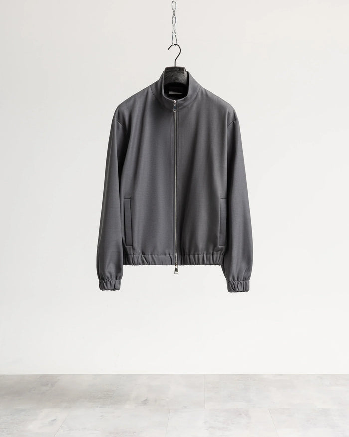 Giacca con zip mezzo collo tessuto classico - Grigio