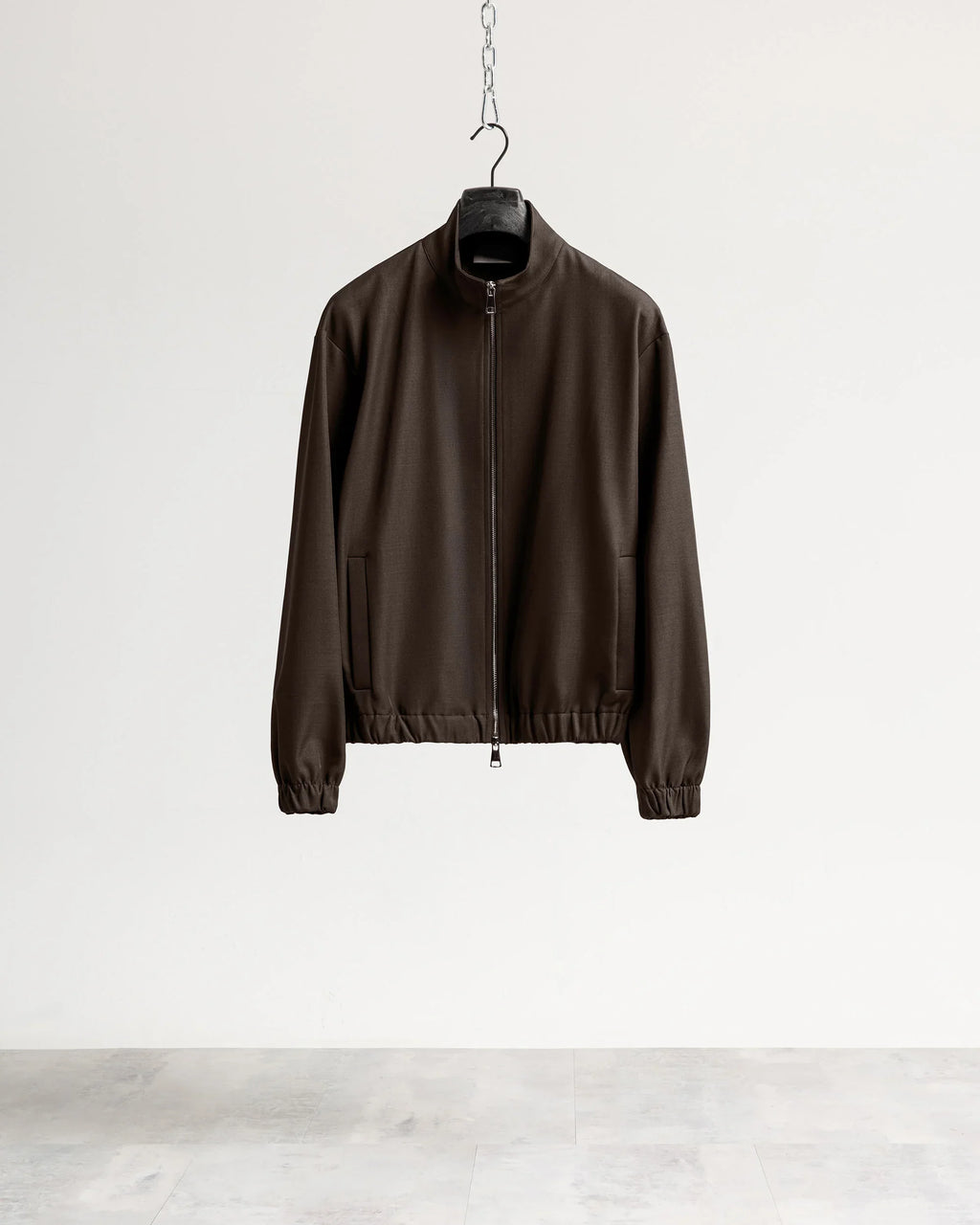 Giacca con zip mezzo collo tessuto classico