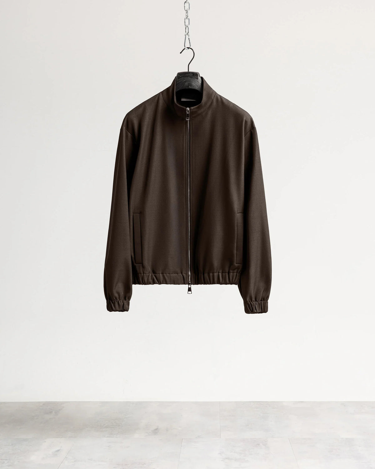 Giacca con zip mezzo collo tessuto classico