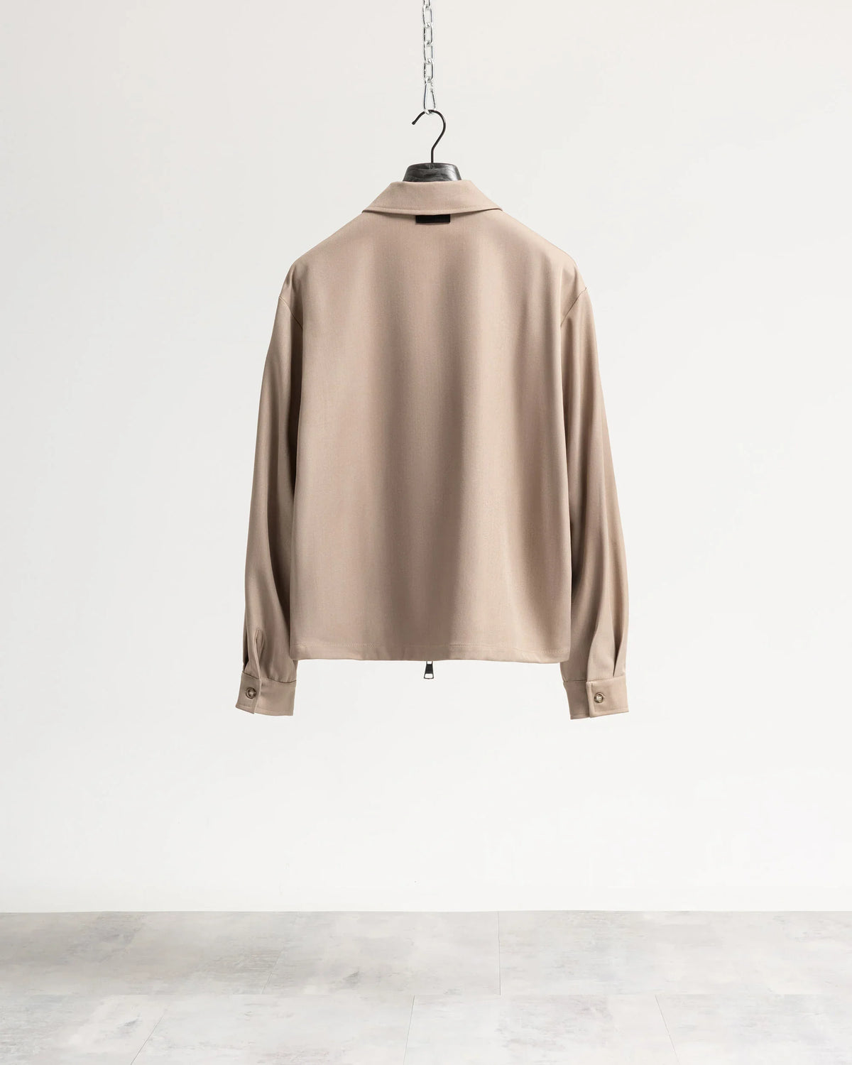 Giacca con zip collo camicia tessuto classico