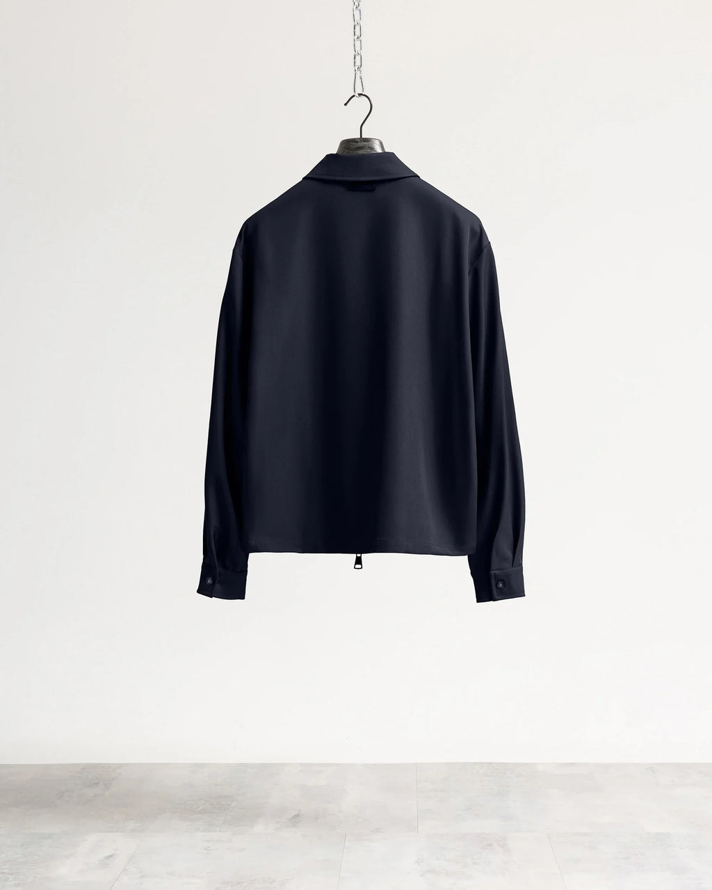 Giacca con zip collo camicia tessuto classico