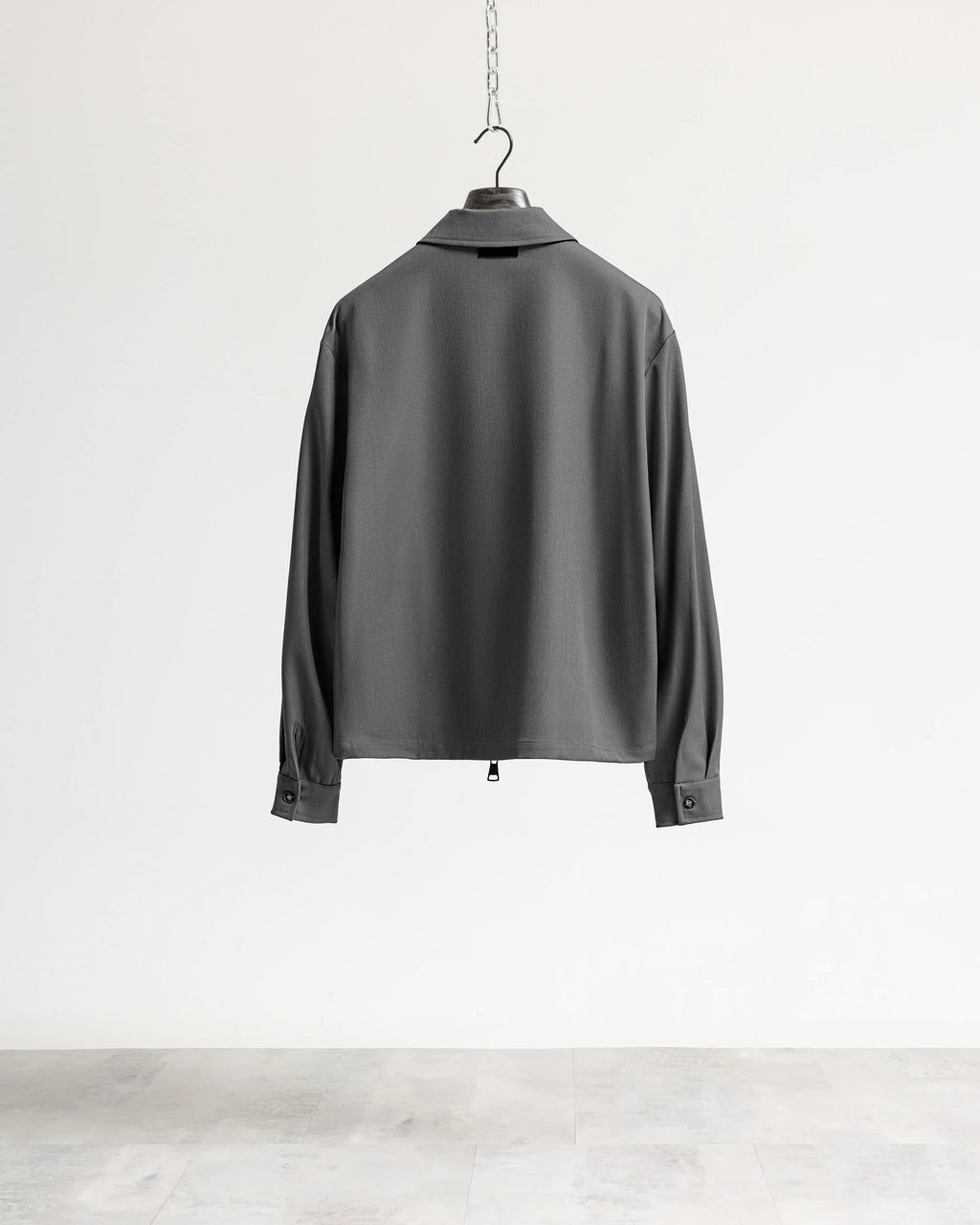 Giacca con zip collo camicia tessuto classico