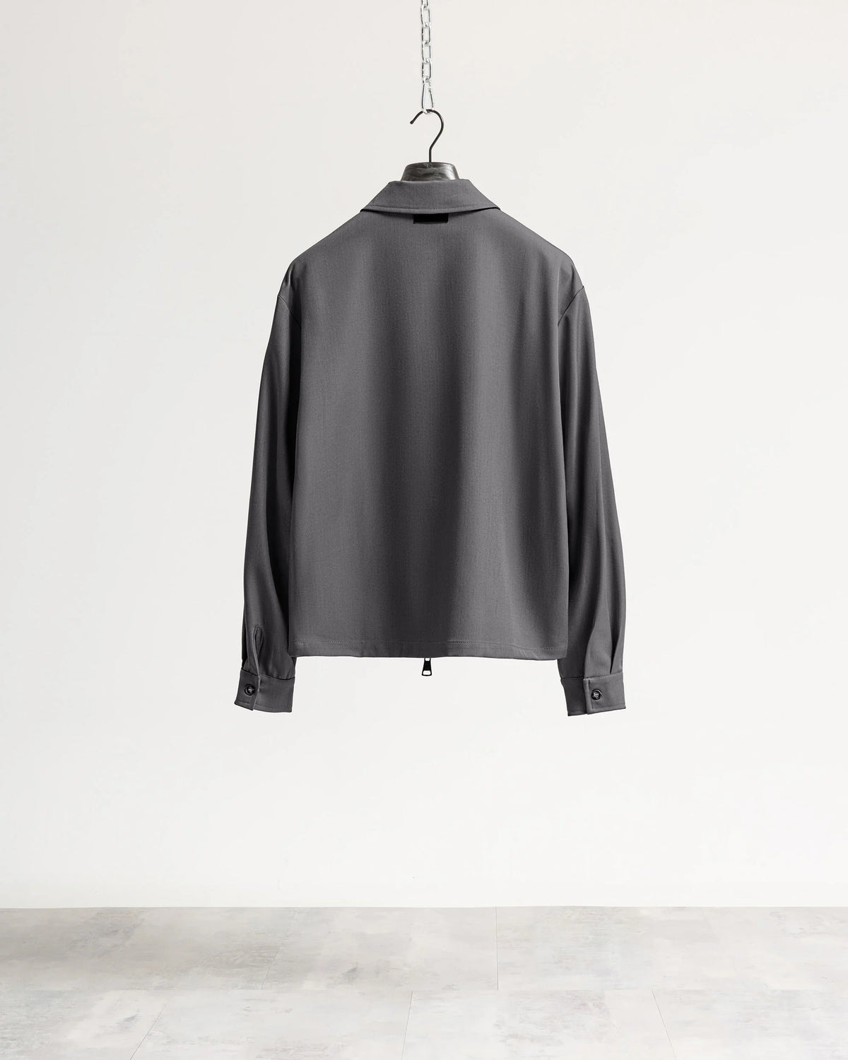 Giacca con zip collo camicia tessuto classico