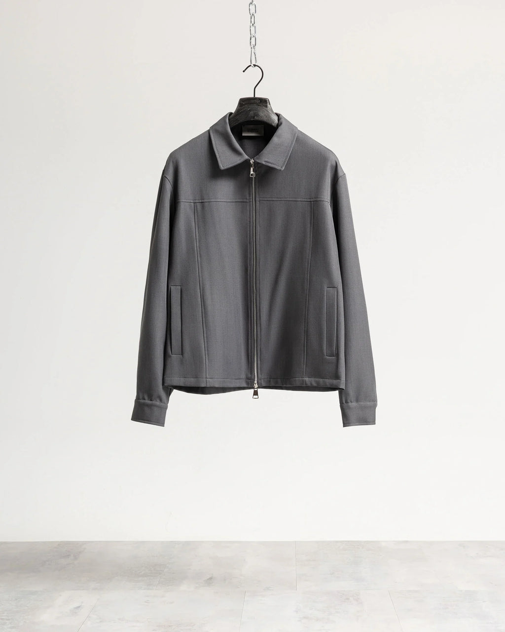 Giacca con zip collo camicia tessuto classico