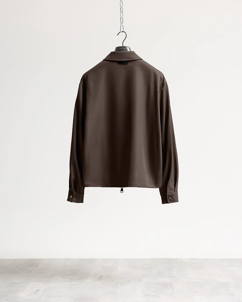 Giacca con zip collo camicia tessuto classico