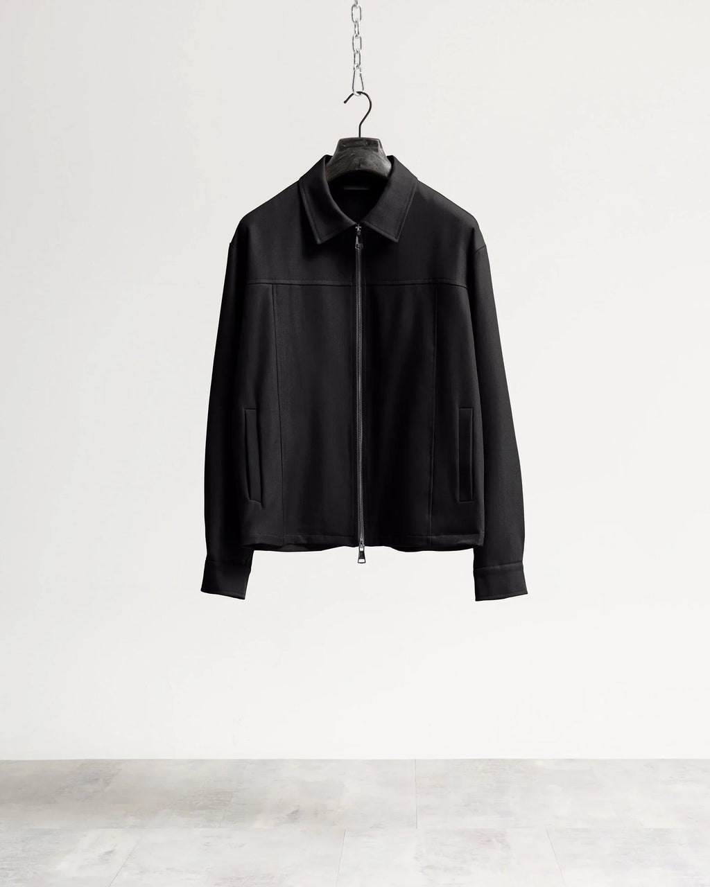 Giacca con zip collo camicia tessuto classico