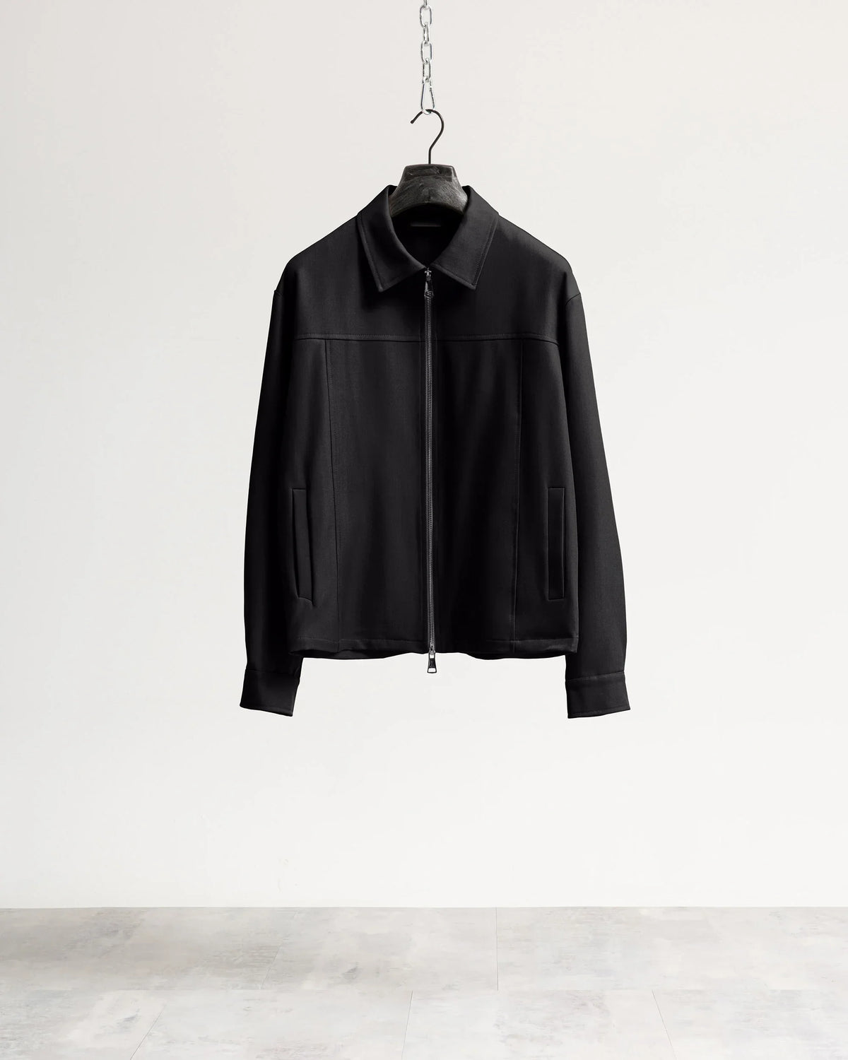 Giacca con zip collo camicia tessuto classico