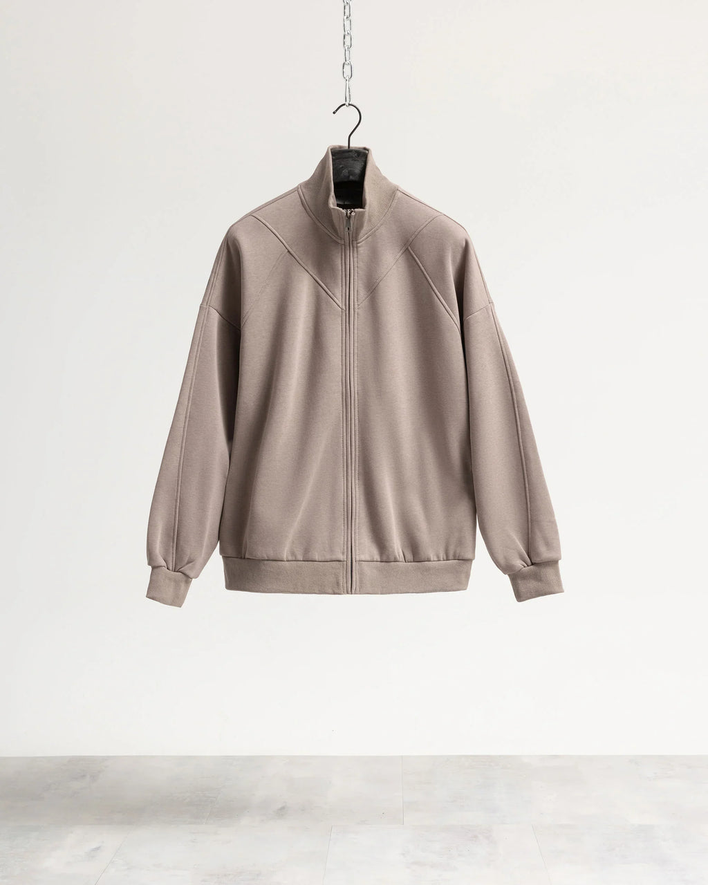 Felpa zip mezzo collo