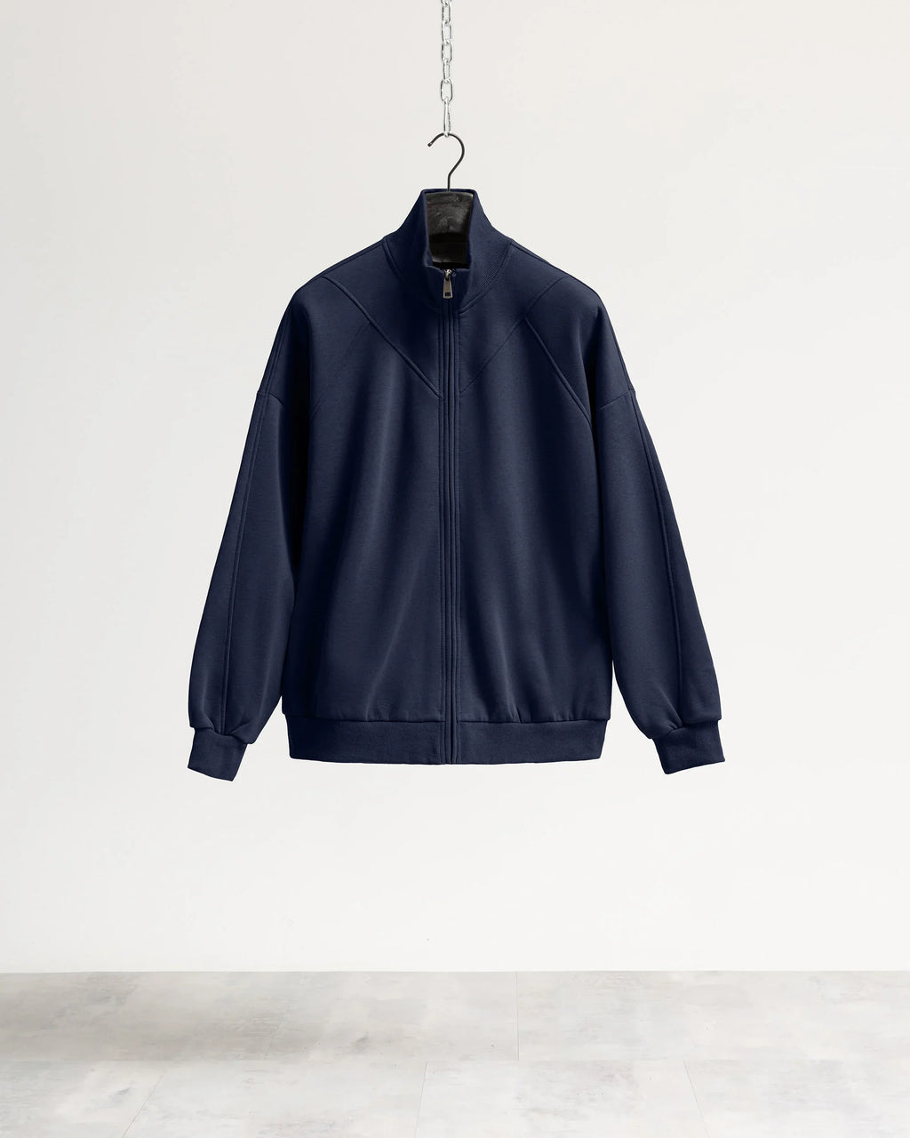 Felpa zip mezzo collo