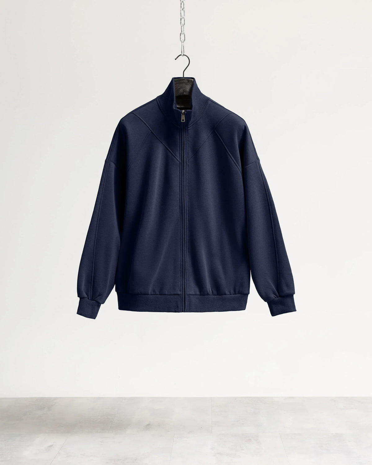 Felpa zip mezzo collo