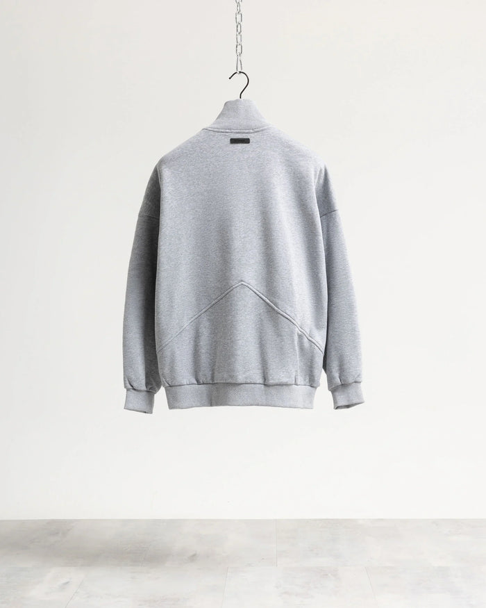 Felpa zip mezzo collo - Grigio