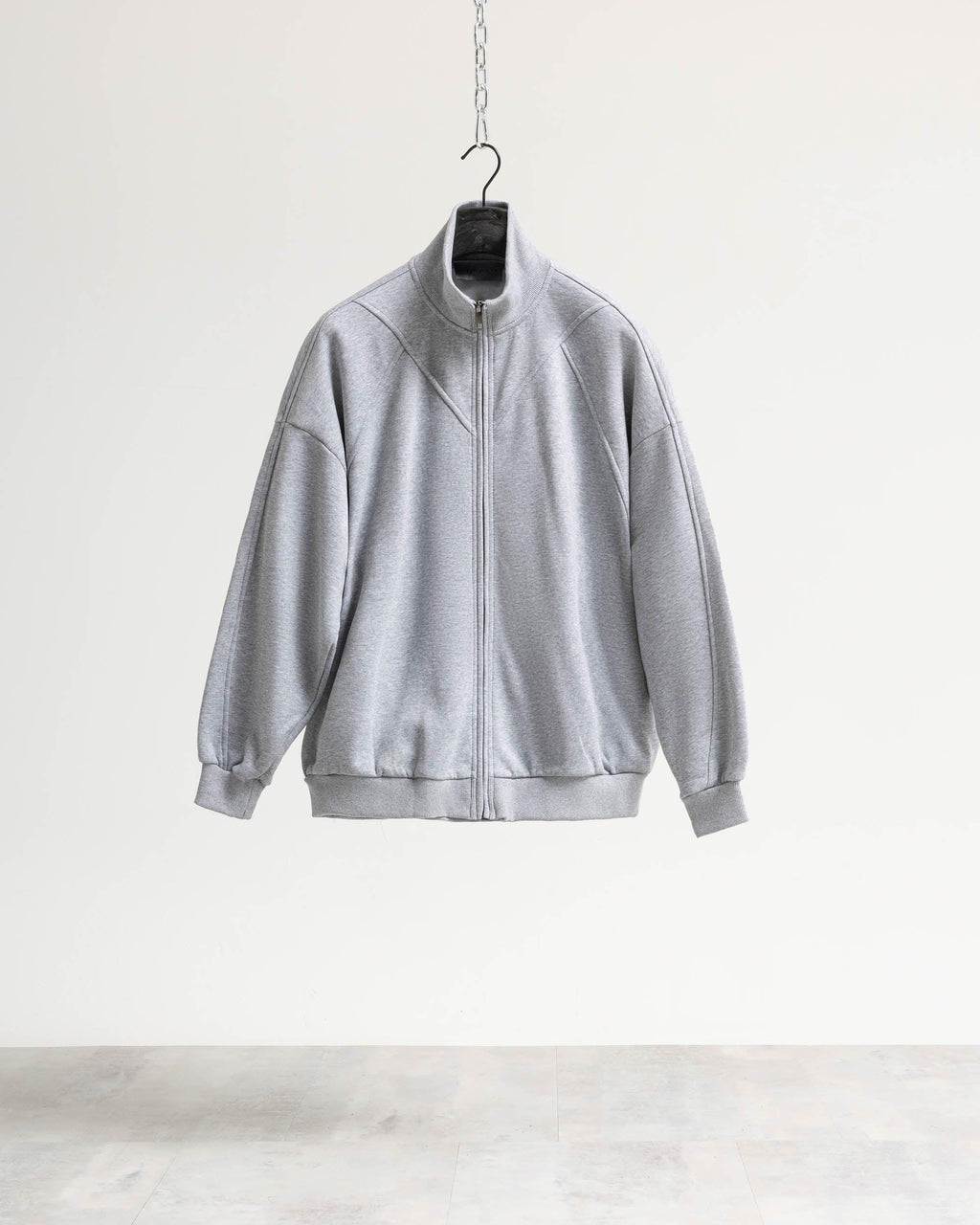 Felpa zip mezzo collo