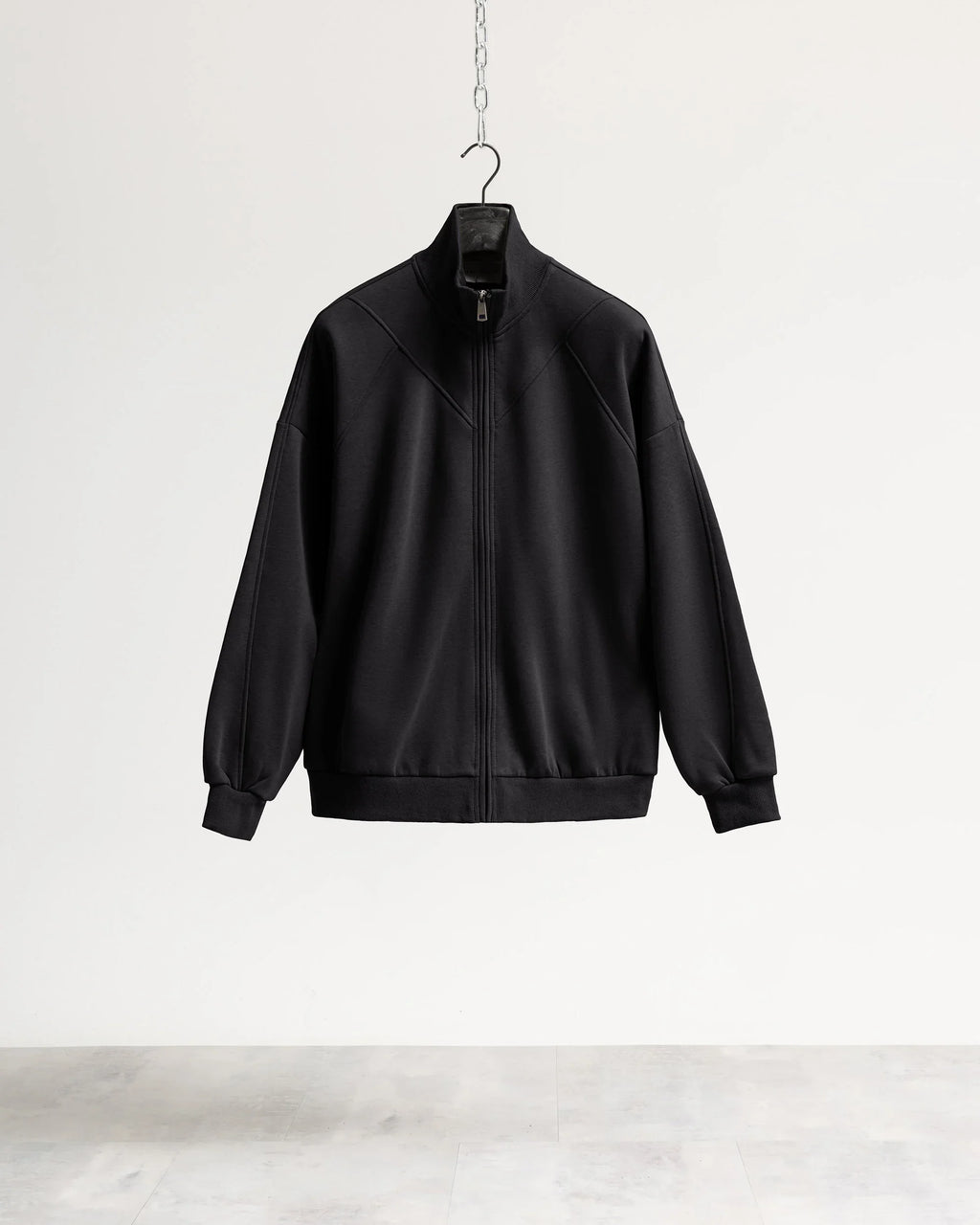 Felpa zip mezzo collo