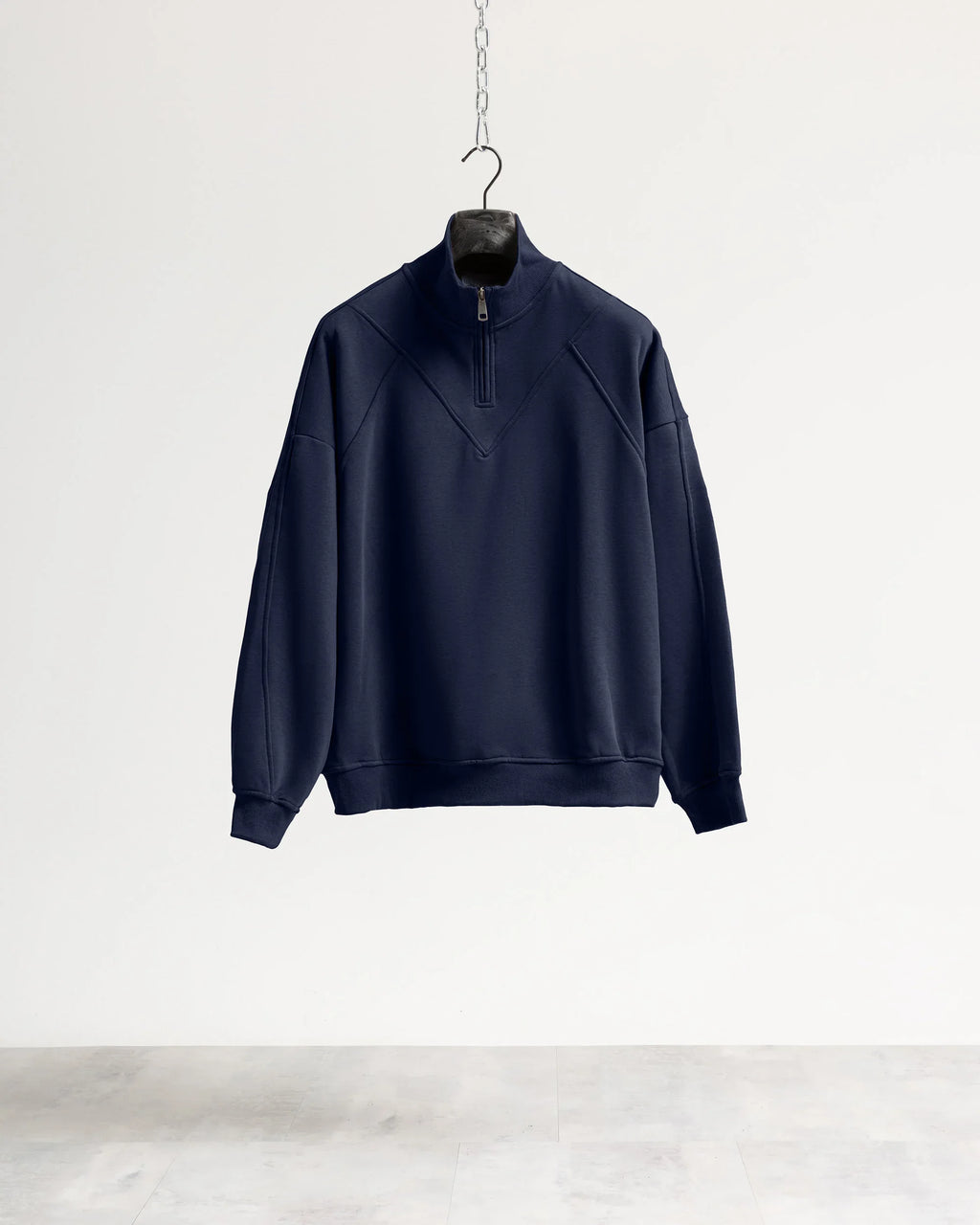 Felpa mezzo collo mezza zip