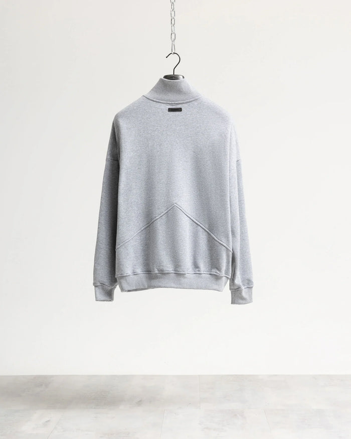 Felpa mezzo collo mezza zip - Grigio
