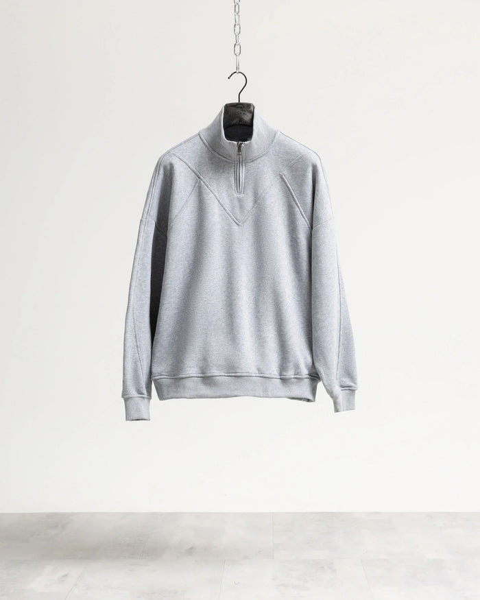 Felpa mezzo collo mezza zip - Grigio