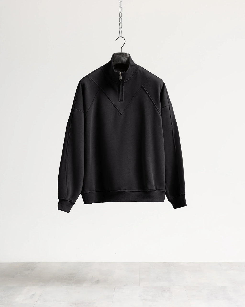 Felpa mezzo collo mezza zip