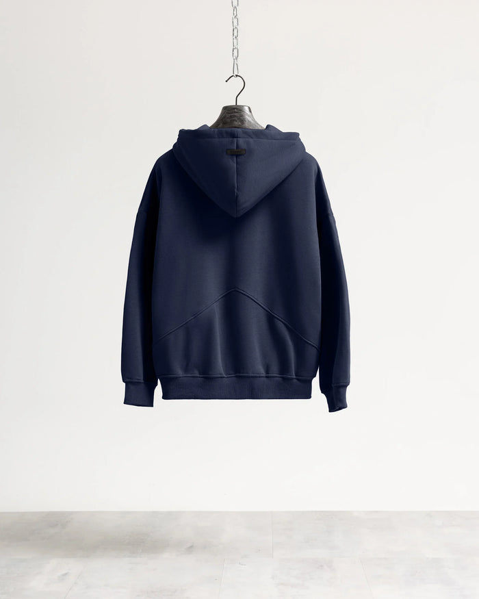 Felpa cappuccio zip - Blu