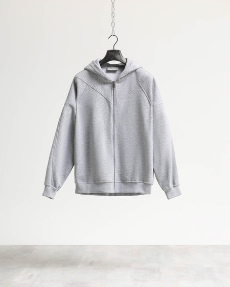 Felpa cappuccio zip - Grigio