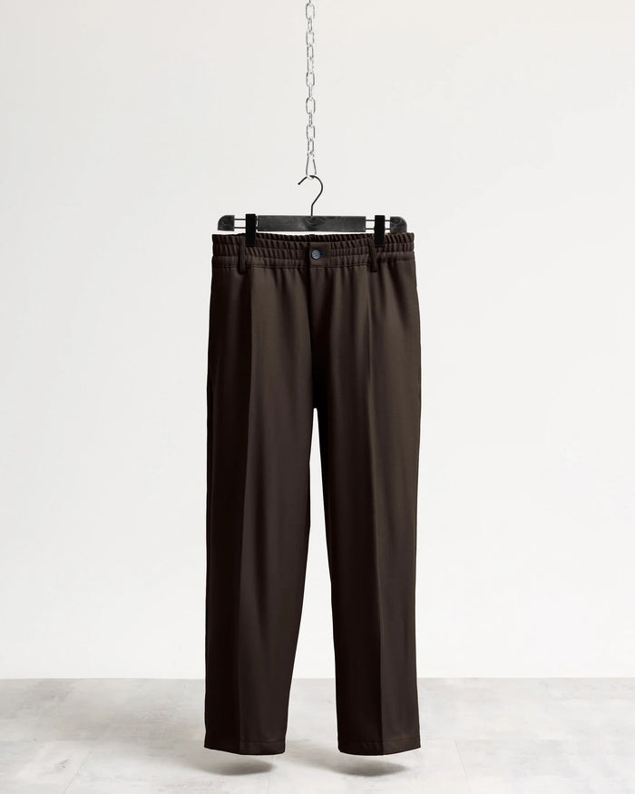 Pantalone fondo ampio tessuto classico - Moro
