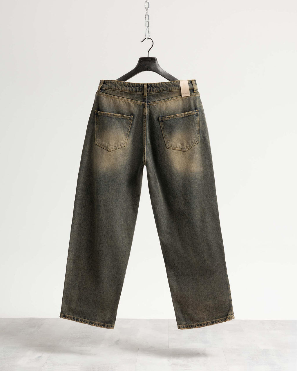 Jeans baggy blu sabbiato scuro