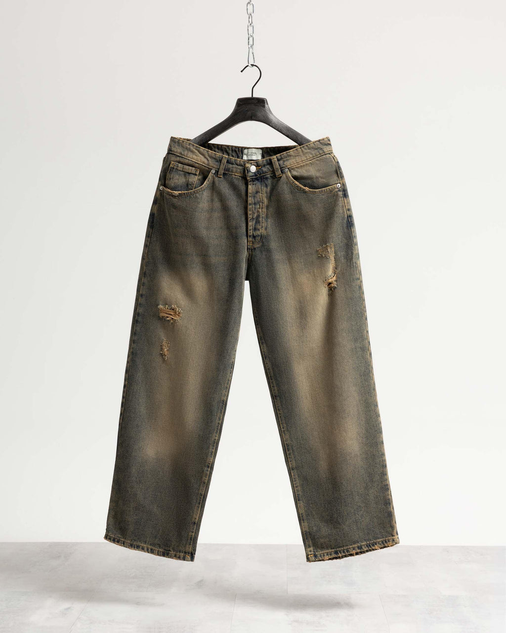 Jeans baggy blu sabbiato scuro