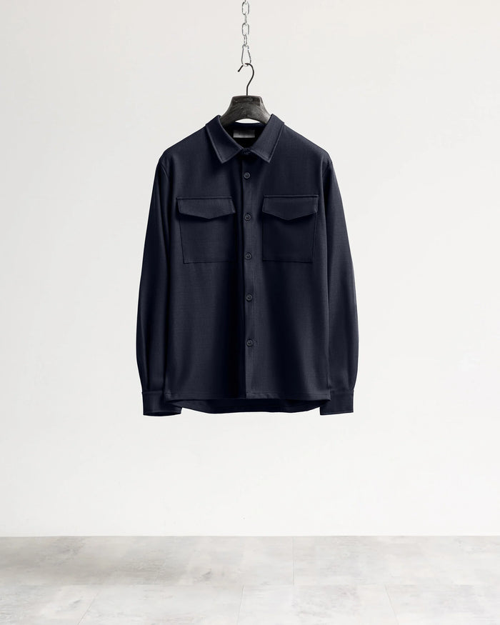 Camicia con tasconi tessuto classico - Blu
