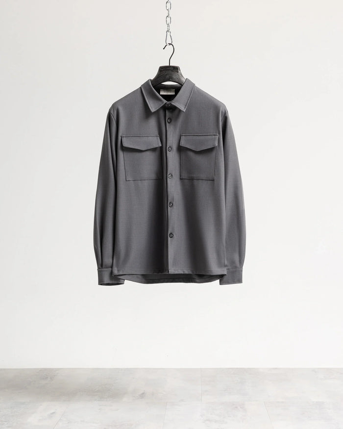 Camicia con tasconi tessuto classico - Grigio