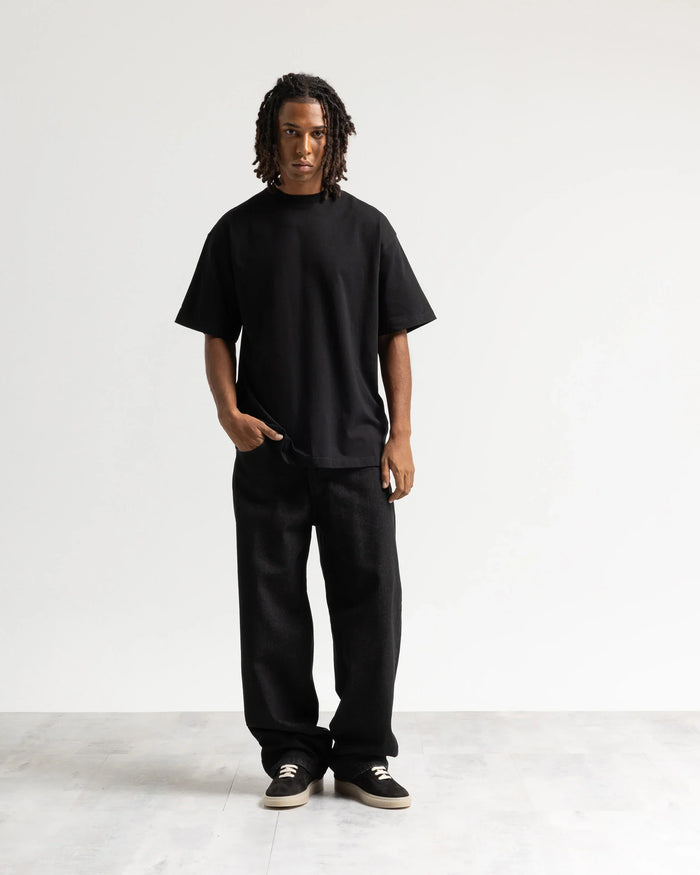 Jeans baggy nero resinato - Nero