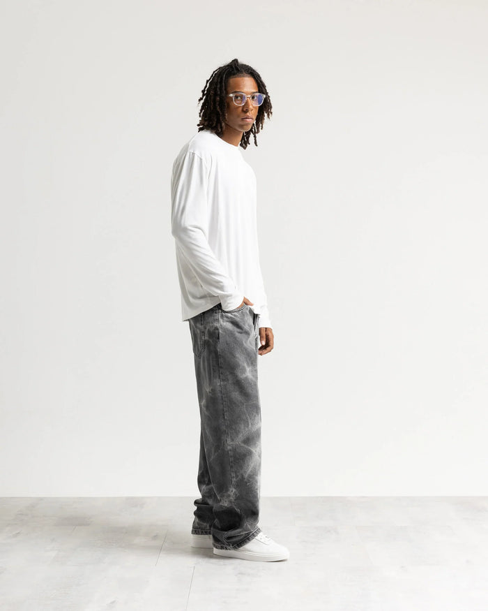 Jeans baggy nero fulmini - Nero