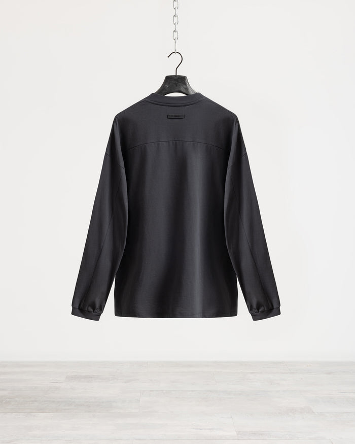 T-shirt longsleeve con polsino oversize - Piombo