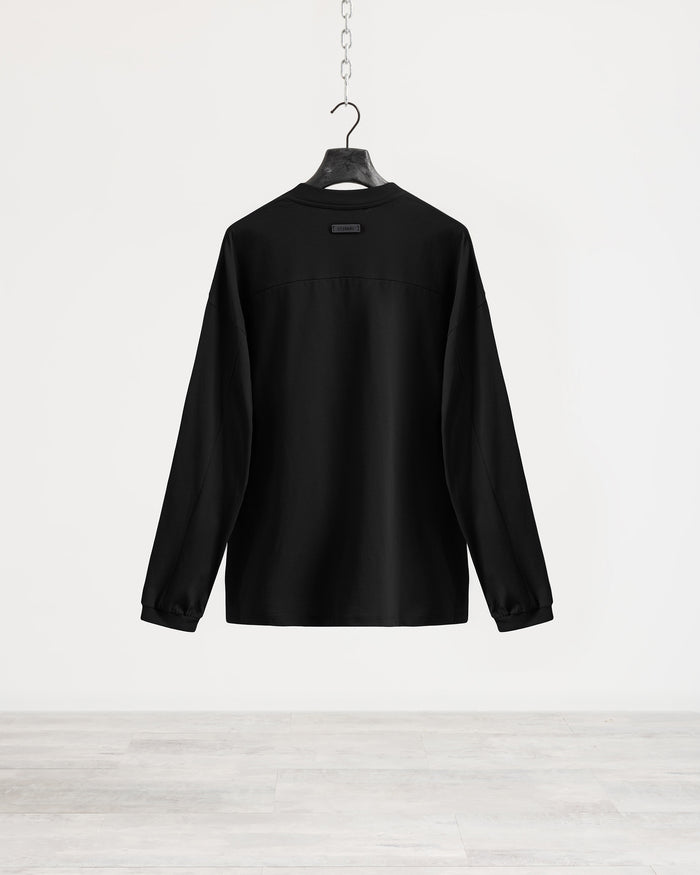 T-shirt longsleeve con polsino oversize - Nero