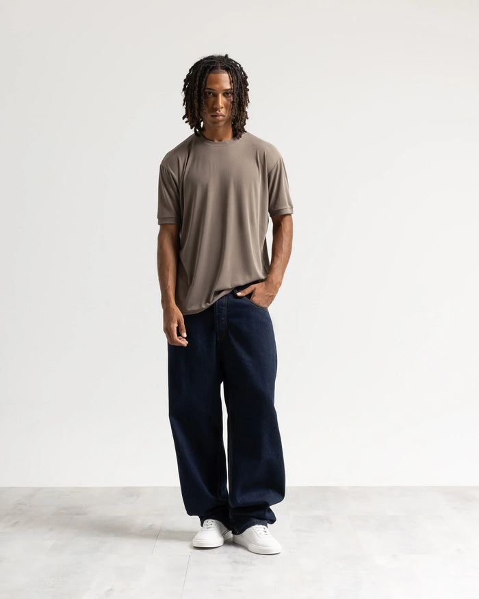 Jeans baggy blu resinato - Blu