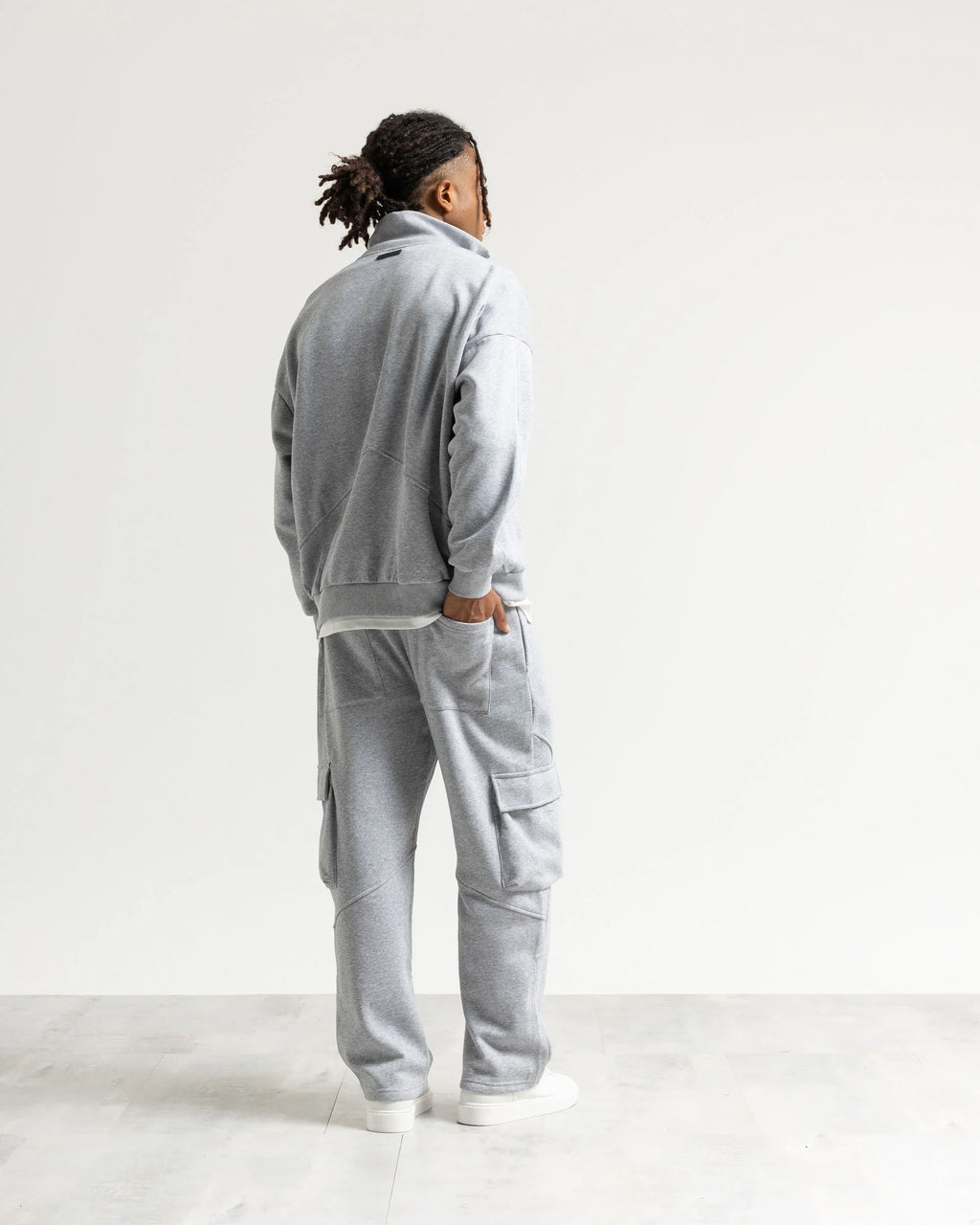 Felpa zip mezzo collo
