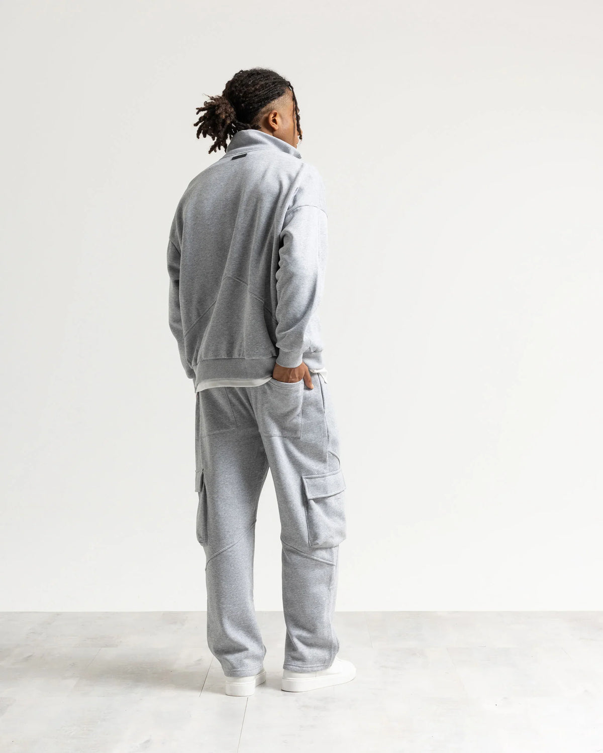Felpa zip mezzo collo