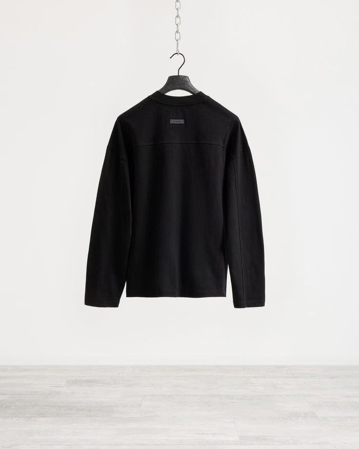 T-shirt longsleeve con tagli - Nero